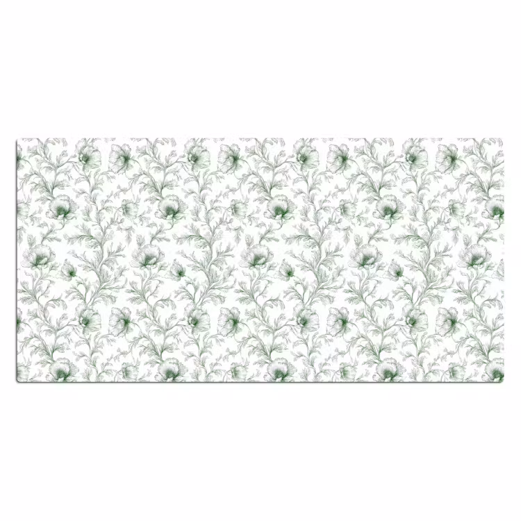 Bloemen - Getekend - Groen Muismat XXL klein 681 -3d_leeg