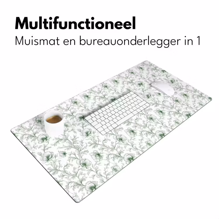 Bloemen - Getekend - Groen Muismat XXL klein 681 -sfeer4