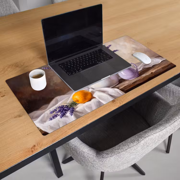 Desk Mat - Flowers - Still Life - Purple - Bloemen - Stilleven - Paars Muismat XXL klein