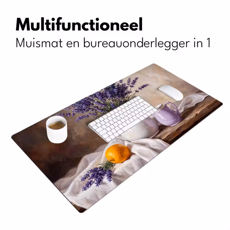 Desk Mat - Flowers - Still Life - Purple - Bloemen - Stilleven - Paars Muismat XXL klein