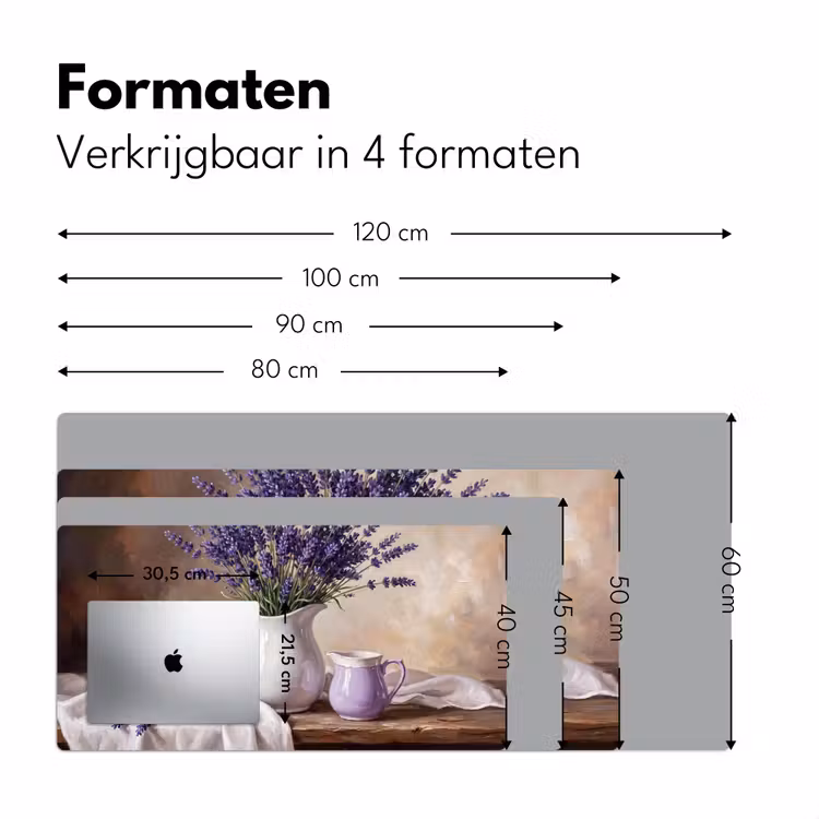 Desk Mat - Flowers - Still Life - Purple - Bloemen - Stilleven - Paars Muismat XXL klein