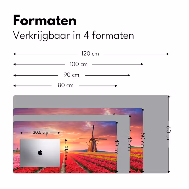 bloemen-tulpen-bloemenveld-molens-holland Muismat XXL klein -sfeer5