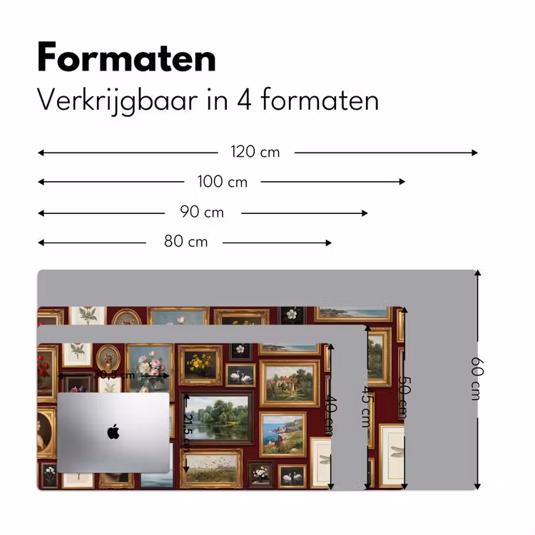 Bloemen - Vaas - Klassiek - Kunst - Rood Muismat XXL klein -sfeer5