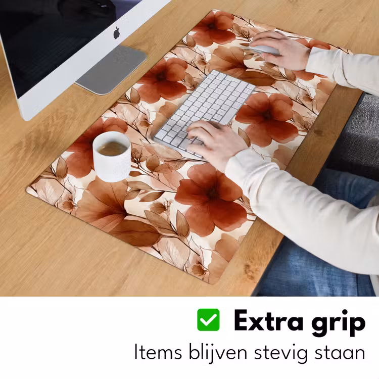 Bloemen - Aquarel - Botanisch - Terracotta Muismat XXL klein 681 -sfeer3