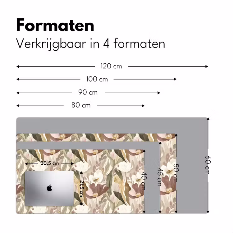 Bloemen - Aquarel - Kleurrijk Muismat XXL klein 681 -sfeer5