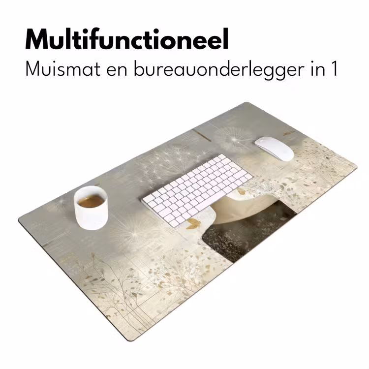 Pluis - Vrouw - Beige Muismat XXL klein -sfeer4