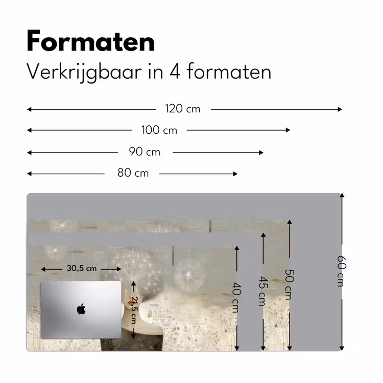 Pluis - Vrouw - Beige Muismat XXL klein -sfeer5