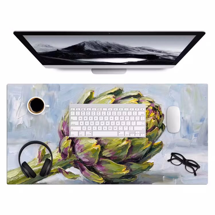Desk Mat - Food - Artichoke - Modern - Eten - Artisjok - Modern Muismat XXL klein