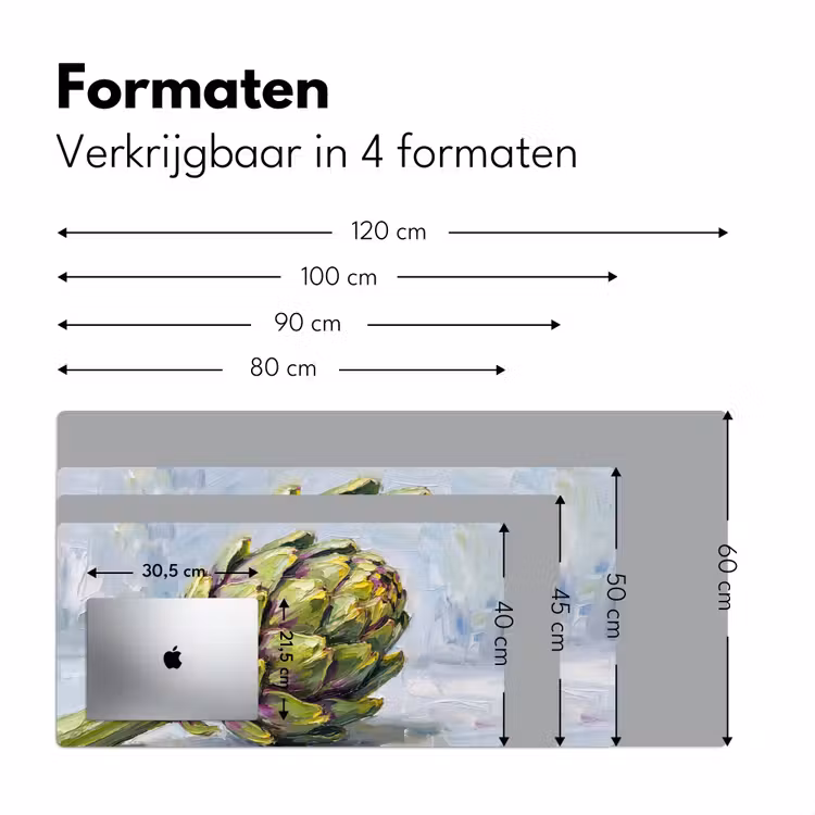 Desk Mat - Food - Artichoke - Modern - Eten - Artisjok - Modern Muismat XXL klein