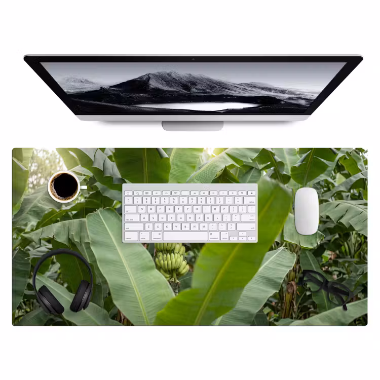Eten - Bananen - Plantage - Groen Muismat XXL klein -3d