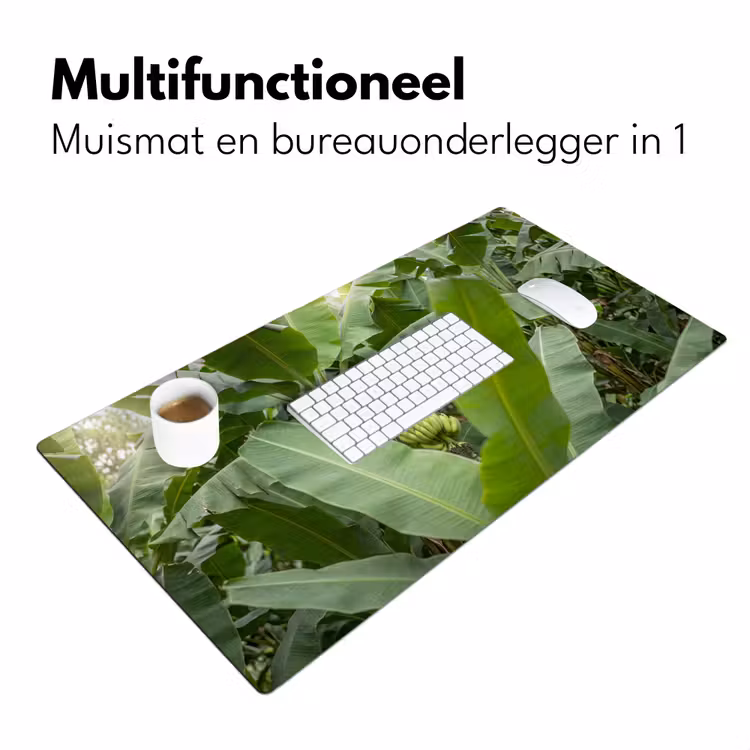 Eten - Bananen - Plantage - Groen Muismat XXL klein -sfeer4