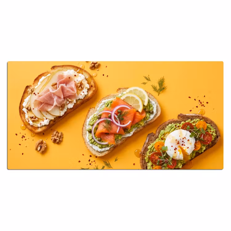 Eten - Brood - Ontbijt - Modern - Kleurrijk Muismat XXL klein -3d_leeg