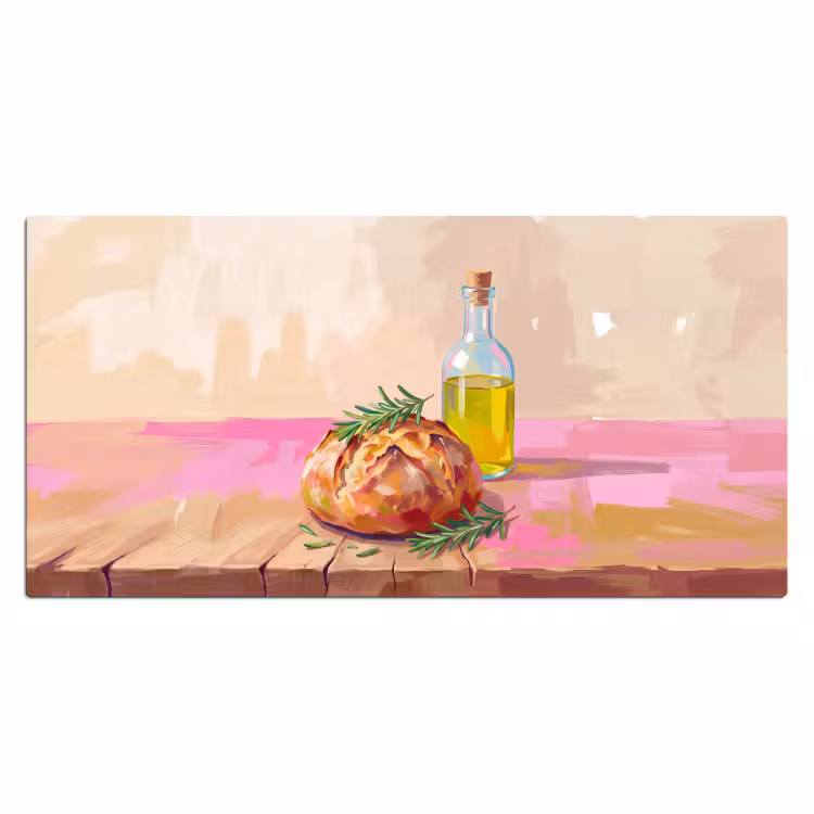 Eten - Brood - Olijfolie - Abstract - Keuken Muismat XXL klein -3d_leeg