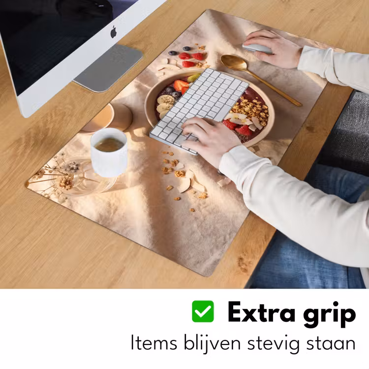 Eten - Ontbijtkom - Fruit - Gezond - Kleurrijk Muismat XXL klein -sfeer3