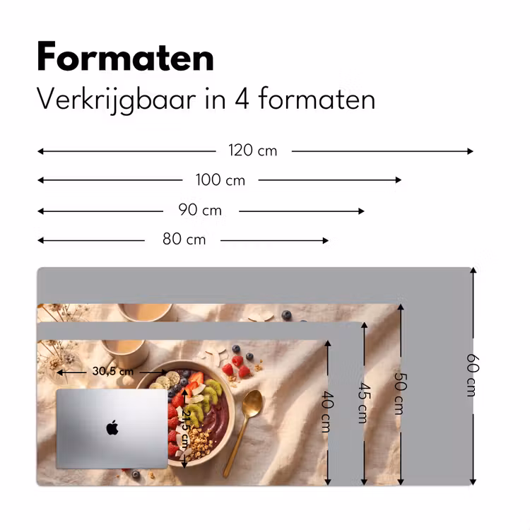 Eten - Ontbijtkom - Fruit - Gezond - Kleurrijk Muismat XXL klein -sfeer5