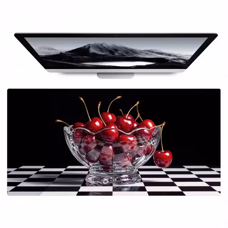 Desk Mat - Food - Cherries - Red - Eten - Kersen - Rood Muismat XXL klein