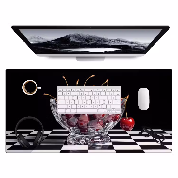 Desk Mat - Food - Cherries - Red - Eten - Kersen - Rood Muismat XXL klein
