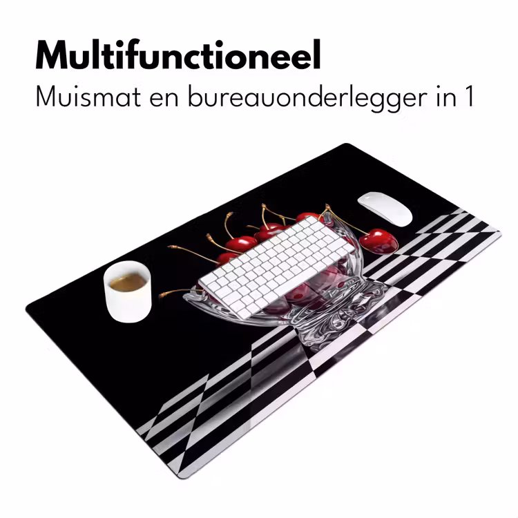 Desk Mat - Food - Cherries - Red - Eten - Kersen - Rood Muismat XXL klein