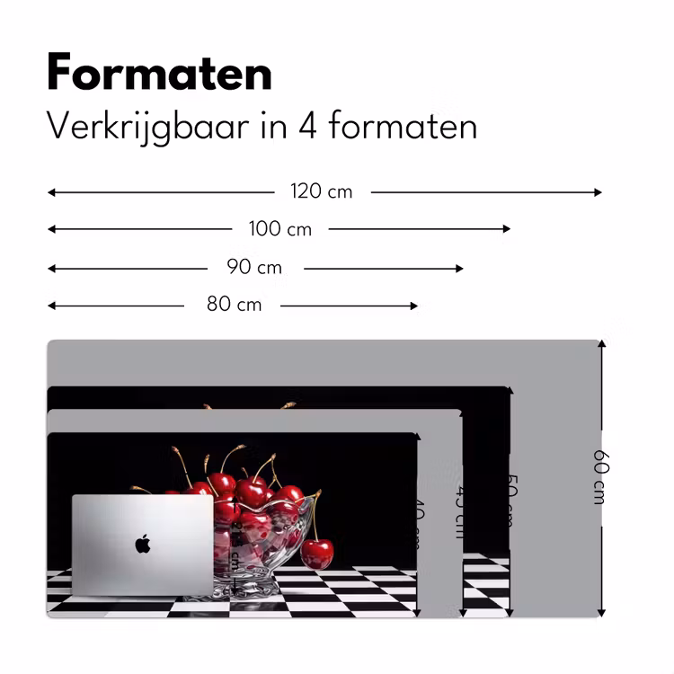 Desk Mat - Food - Cherries - Red - Eten - Kersen - Rood Muismat XXL klein