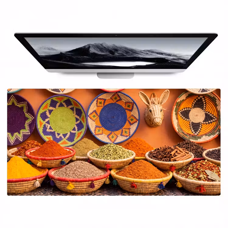 Desk Mat - Food - Colorful - Culture - Eten - Kleurrijk - Cultuur Muismat XXL klein