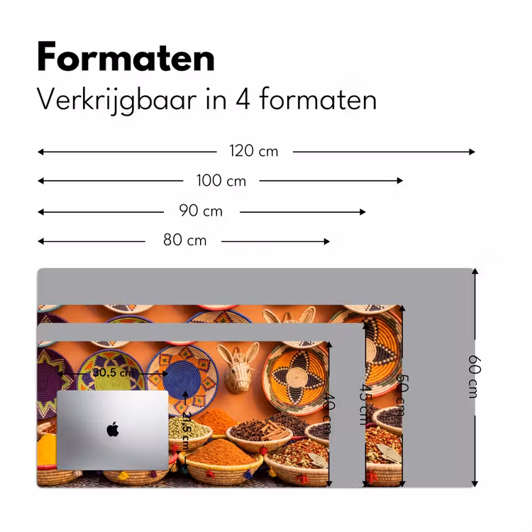 Desk Mat - Food - Colorful - Culture - Eten - Kleurrijk - Cultuur Muismat XXL klein
