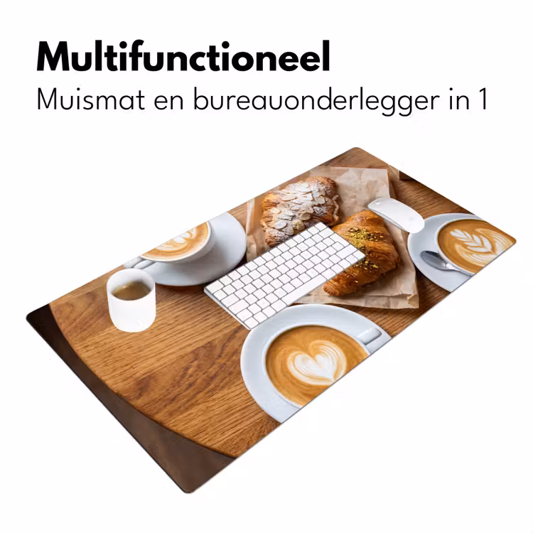 Eten - Croissant - Koffie - Ontbijt - Modern Muismat XXL klein -sfeer4