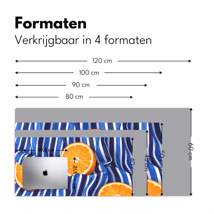 Desk Mat - Food - Fruit - Orange - Eten - Fruit - Oranje Muismat XXL klein