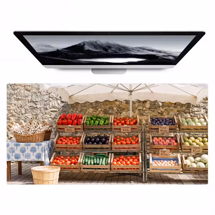 Desk Mat - Food - Market - Fresh - Eten - Markt - Vers Muismat XXL klein