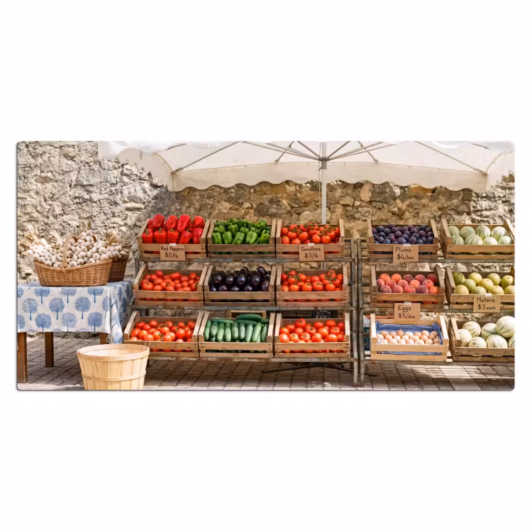 Desk Mat - Food - Market - Fresh - Eten - Markt - Vers Muismat XXL klein