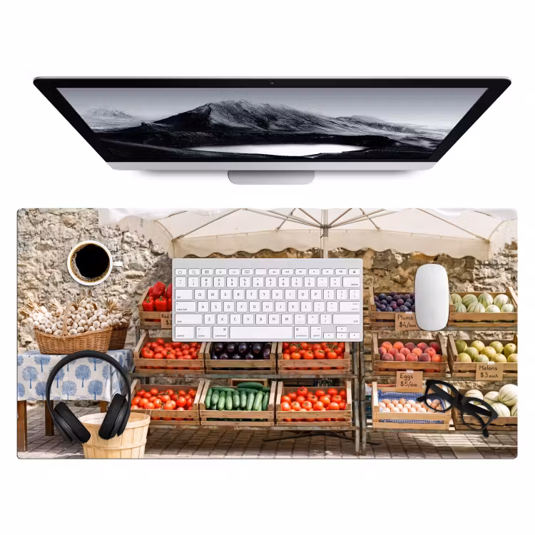 Desk Mat - Food - Market - Fresh - Eten - Markt - Vers Muismat XXL klein