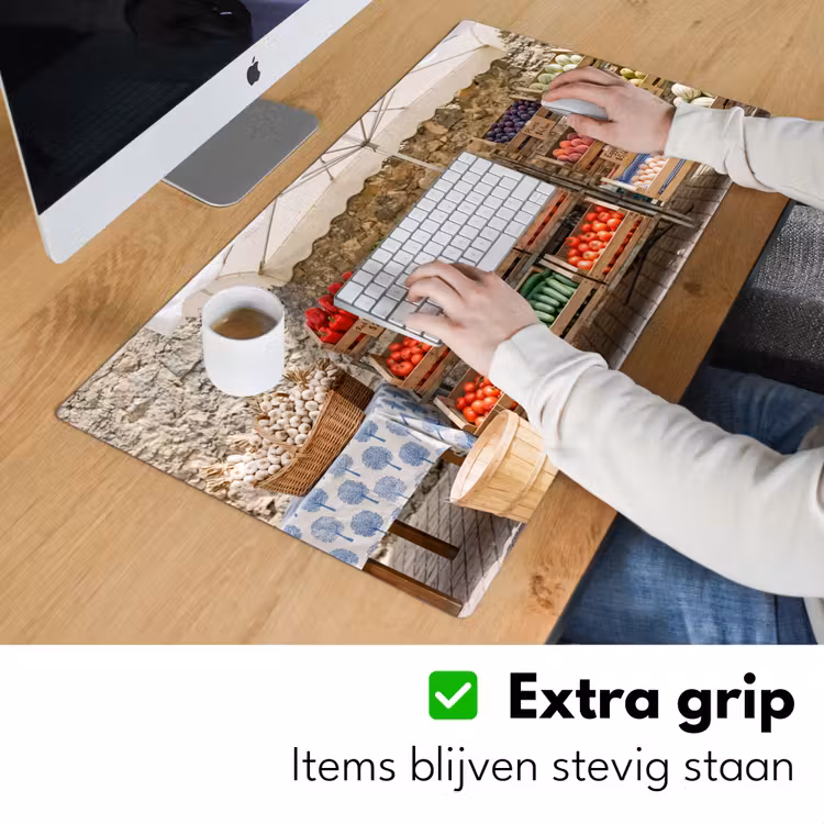 Desk Mat - Food - Market - Fresh - Eten - Markt - Vers Muismat XXL klein