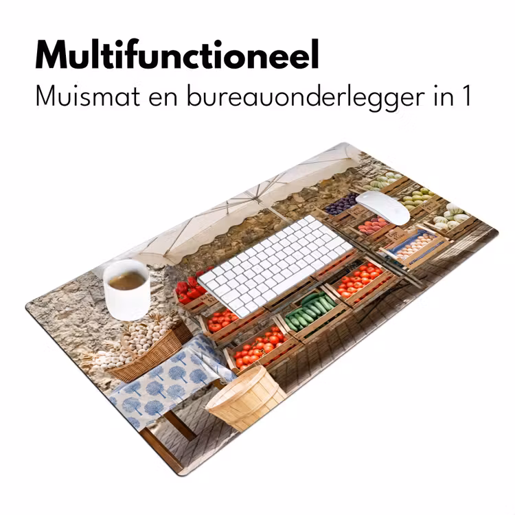 Desk Mat - Food - Market - Fresh - Eten - Markt - Vers Muismat XXL klein
