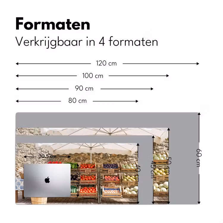 Desk Mat - Food - Market - Fresh - Eten - Markt - Vers Muismat XXL klein