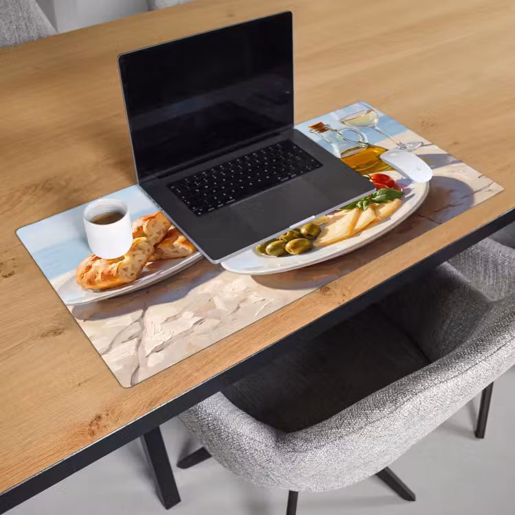 Eten - Middellandse Zee - Natuur - Geschilderd Muismat XXL klein -sfeer1