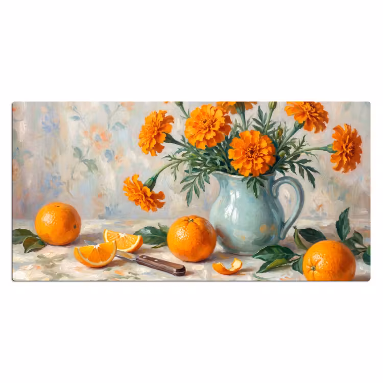 Desk Mat - Food - Orange - Art - Eten - Oranje - Kunst Muismat XXL klein