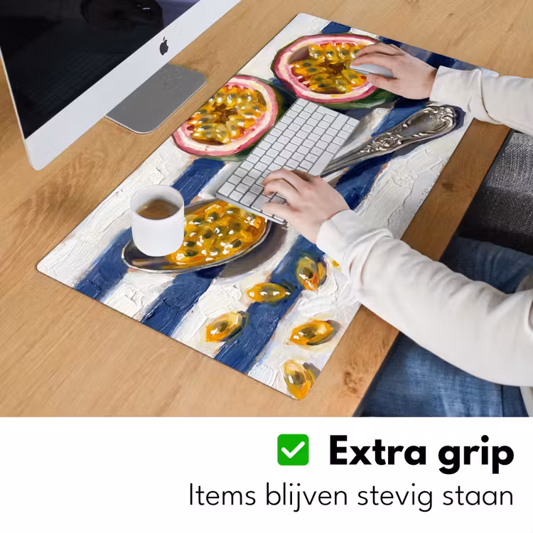 Eten - Passievrucht - Tropisch - Modern - Kleurrijk Muismat XXL klein -sfeer3