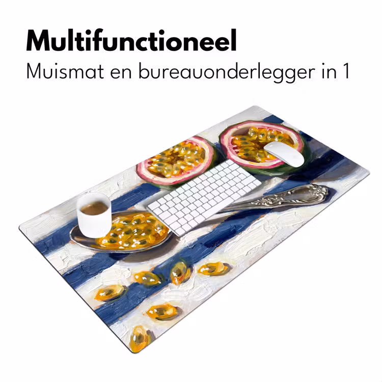 Eten - Passievrucht - Tropisch - Modern - Kleurrijk Muismat XXL klein -sfeer4