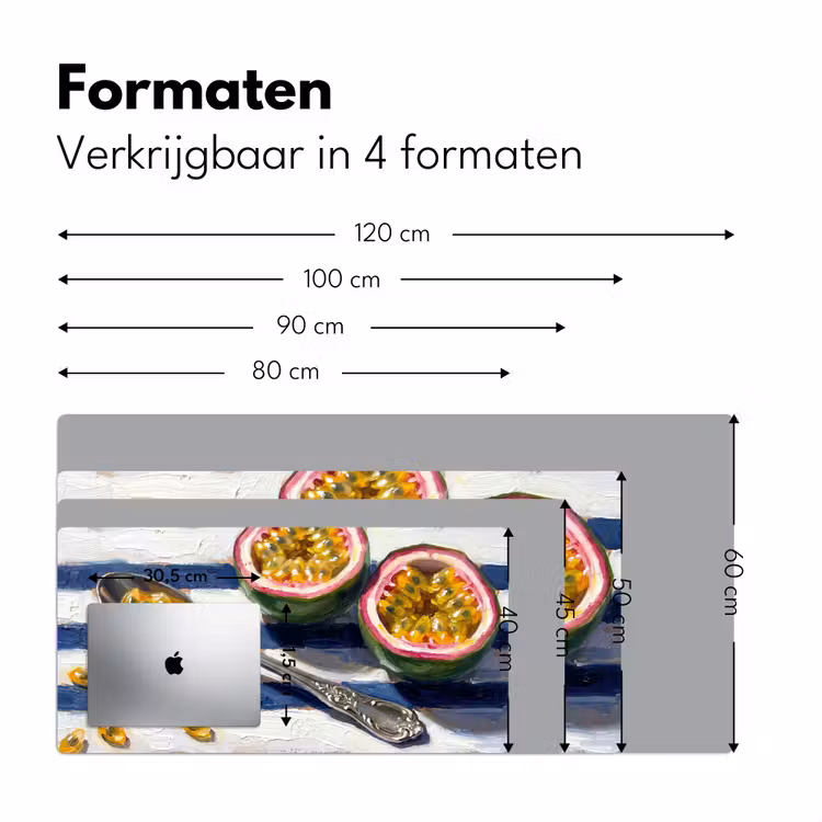 Eten - Passievrucht - Tropisch - Modern - Kleurrijk Muismat XXL klein -sfeer5