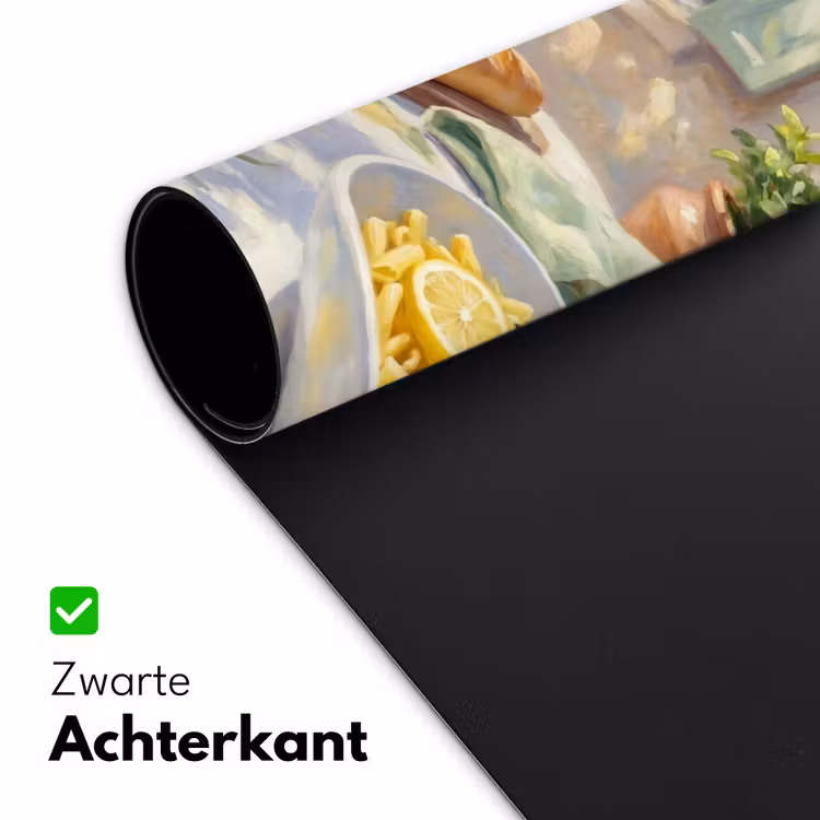 Eten - Terras - Zomer - Geschilderd - Geel Muismat XXL klein -sfeer2