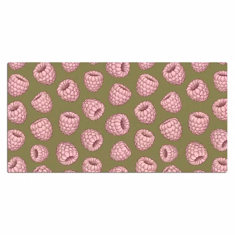 Eten - Patroon - Illustratie - Roze - Groen Muismat XXL klein -3d_leeg