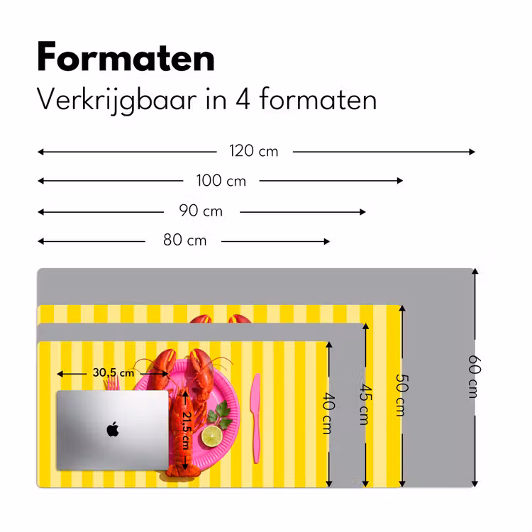Eten - Roze - Geel - Modern - Culinaire Muismat XXL klein -sfeer5