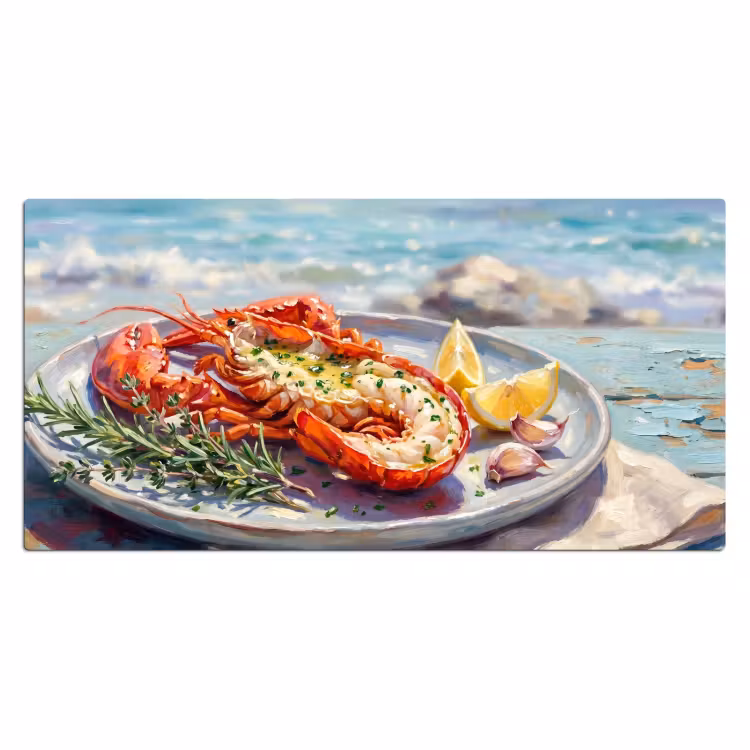 Eten - Zee - Kust - Modern - Blauw Muismat XXL klein -3d_leeg