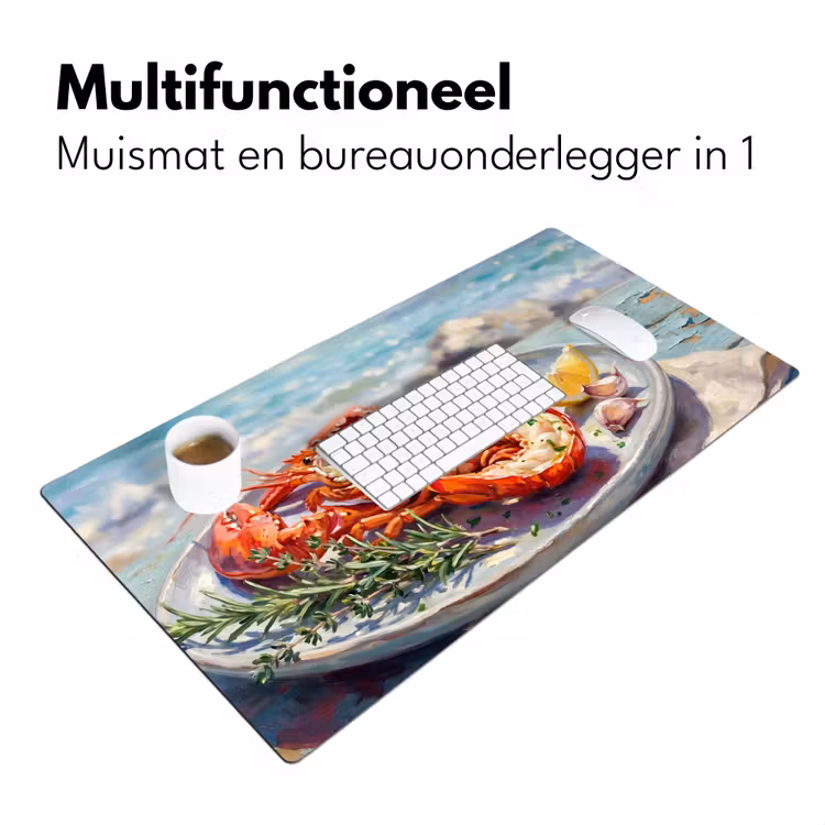 Eten - Zee - Kust - Modern - Blauw Muismat XXL klein -sfeer4