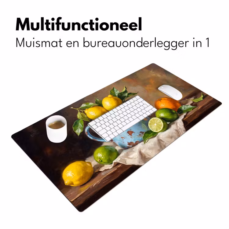 Desk Mat - Food - Still Life - Classical - Eten - Stilleven - Klassiek Muismat XXL klein