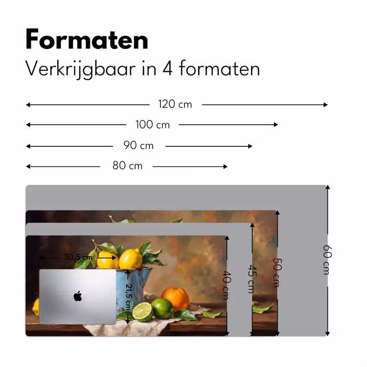 Desk Mat - Food - Still Life - Classical - Eten - Stilleven - Klassiek Muismat XXL klein