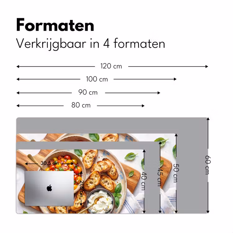 Eten - Tomaat - Brood - Kleurrijk - Keuken Muismat XXL klein -sfeer5