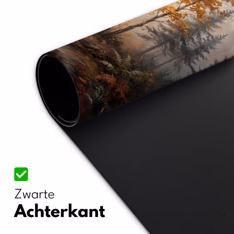 Bospad - Herfstbladeren - Natuur - Schilderachtig - Oranje Muismat XXL klein -sfeer2