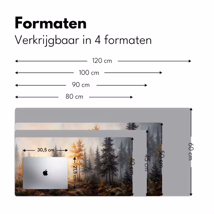 Bospad - Herfstbladeren - Natuur - Schilderachtig - Oranje Muismat XXL klein -sfeer5