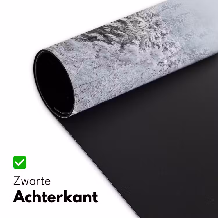 Bos - Sneeuw - Winter - Natuur - Wit Muismat XXL klein -sfeer2