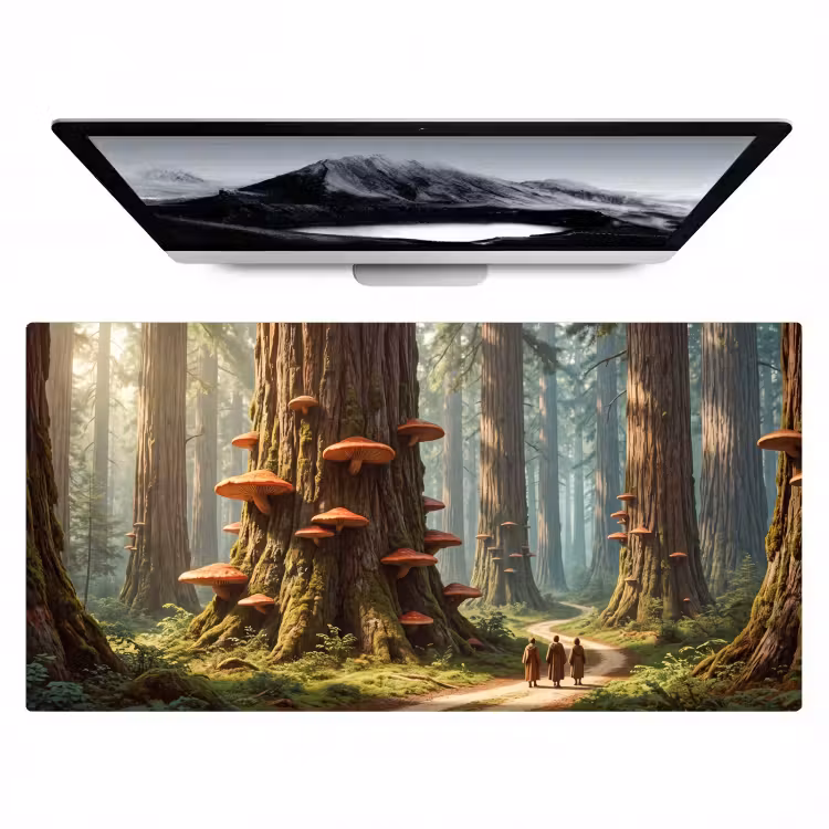 Desk Mat - Forest - Trees - Nature - Bos - Bomen - Natuur Muismat XXL klein